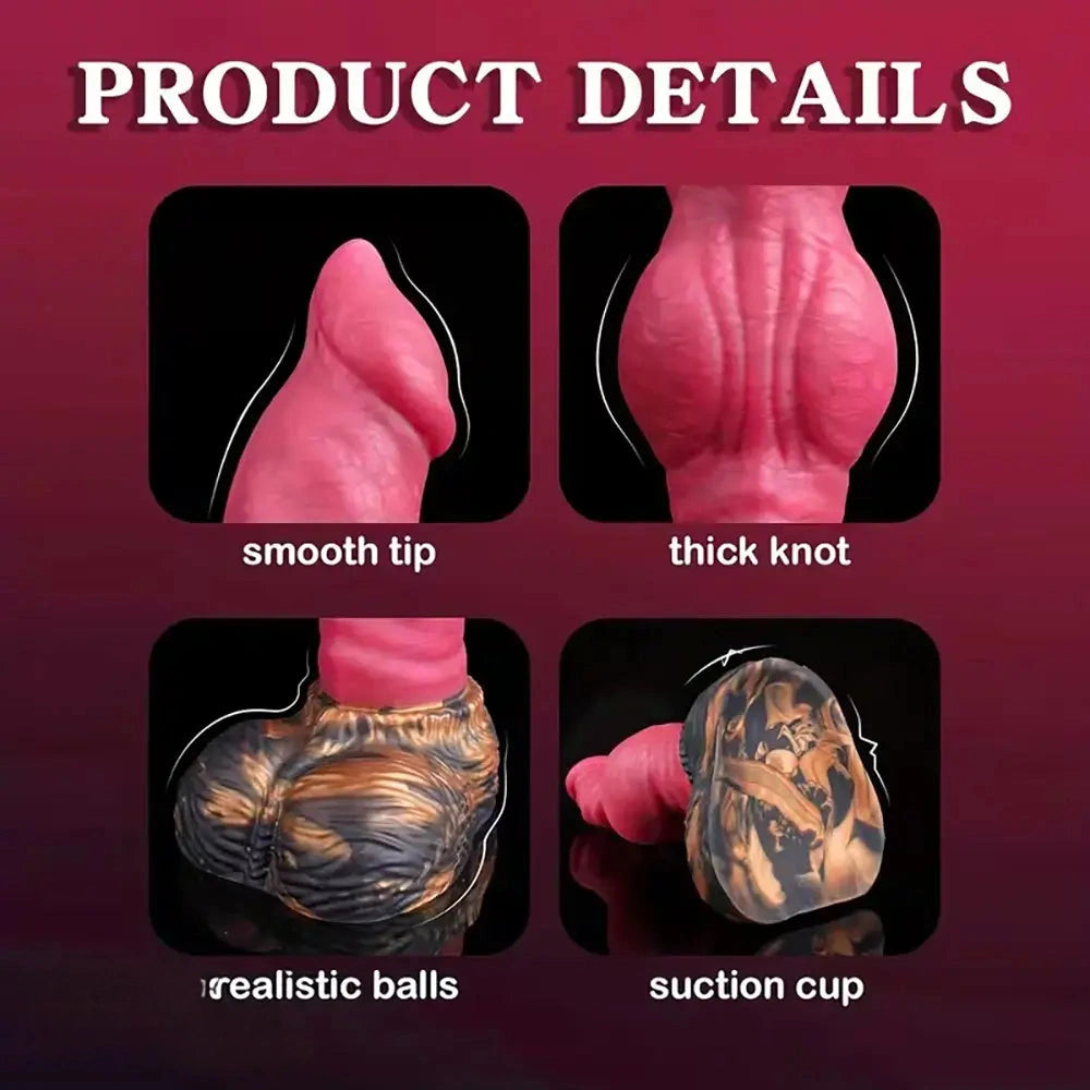 8.5in Thick Knot Smooth Tip Monster Dildo Manual Gay Sex Product