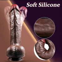 8.5in Unique Texture Soft Silicone Lifelike Skin-Touching Dildo With Sucker
