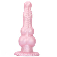 8.62in Realistic Big Dog Penis Knot Design Silicone Soft Dildo