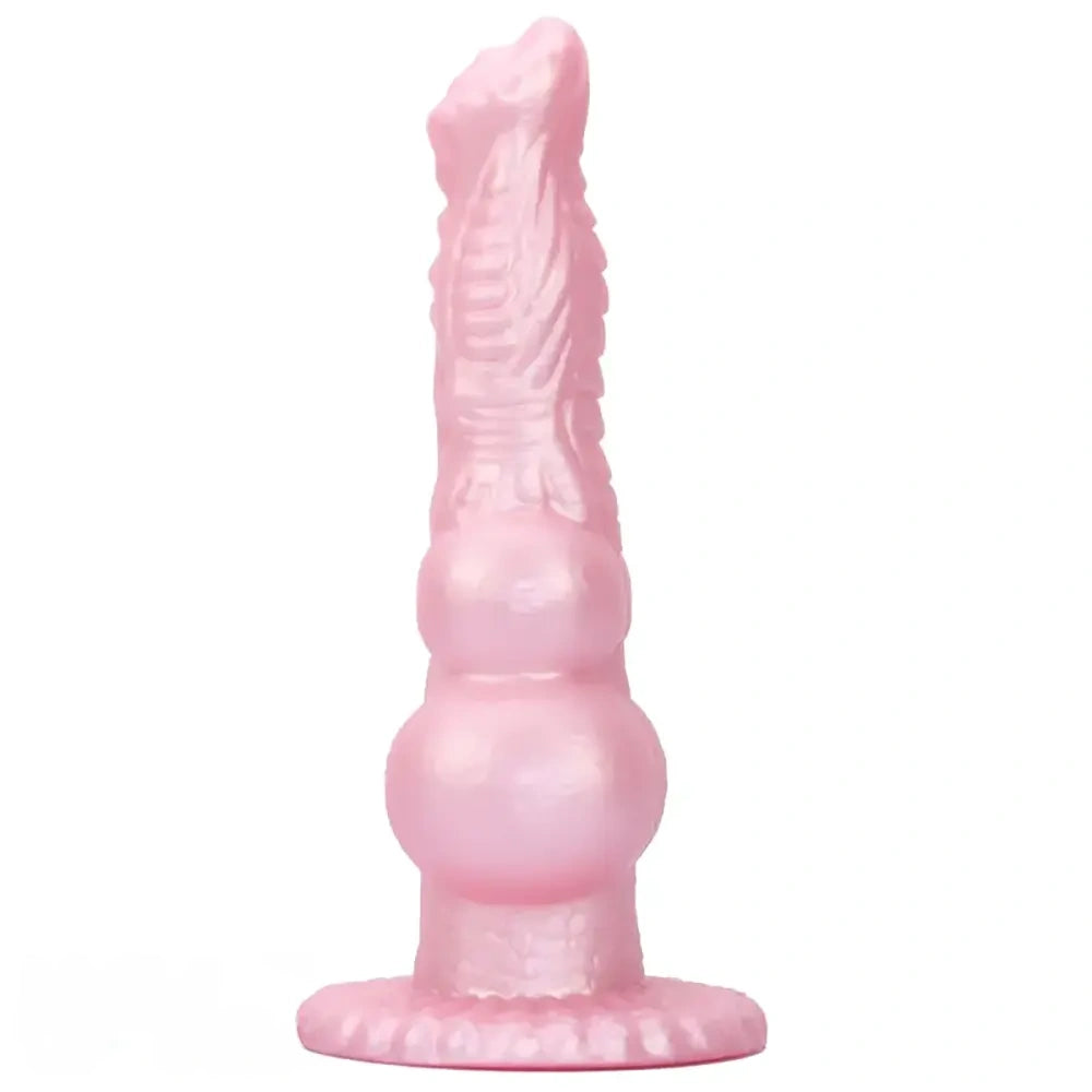 8.62in Realistic Big Dog Penis Knot Design Silicone Soft Dildo
