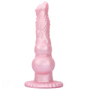 8.62in Realistic Big Dog Penis Knot Design Silicone Soft Dildo