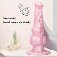8.62in Realistic Big Dog Penis Knot Design Silicone Soft Dildo