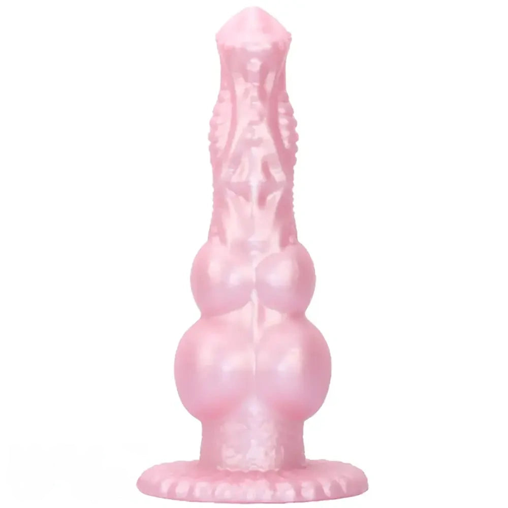 8.62in Realistic Big Dog Penis Knot Design Silicone Soft Dildo