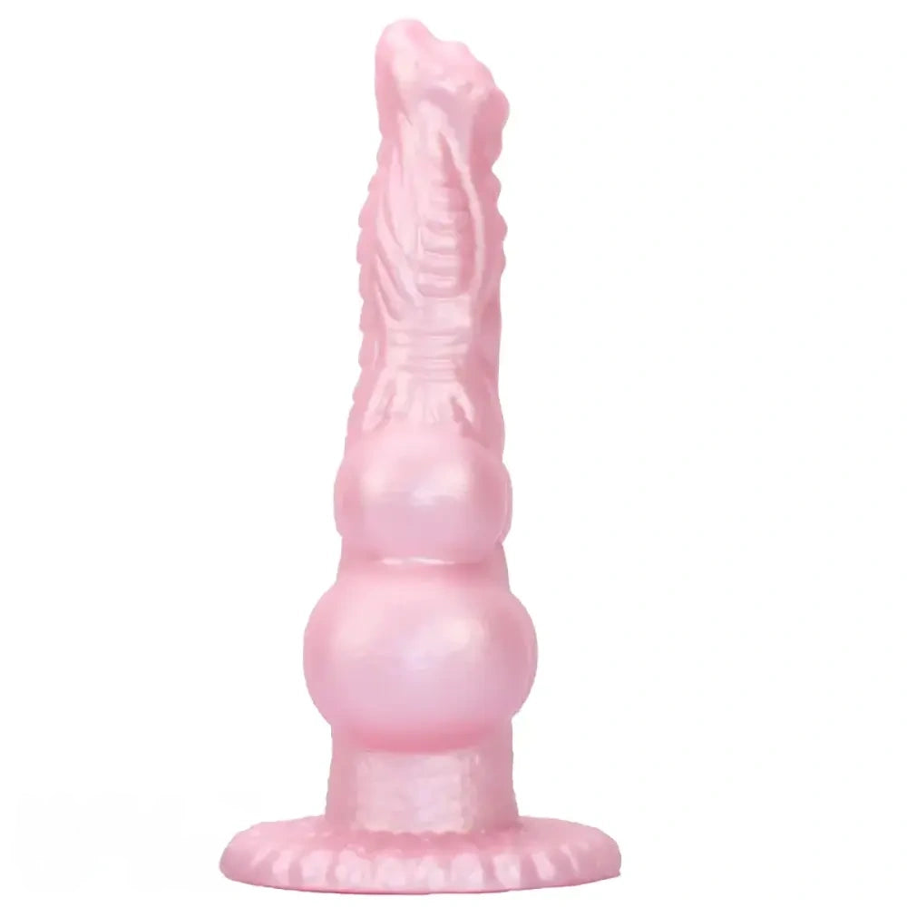 8.62in Realistic Big Dog Penis Knot Design Silicone Soft Dildo