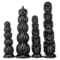 8.668in 11.86in 7.87in 11.02in Pumpkin Skull Odd Head Big Black Dildo