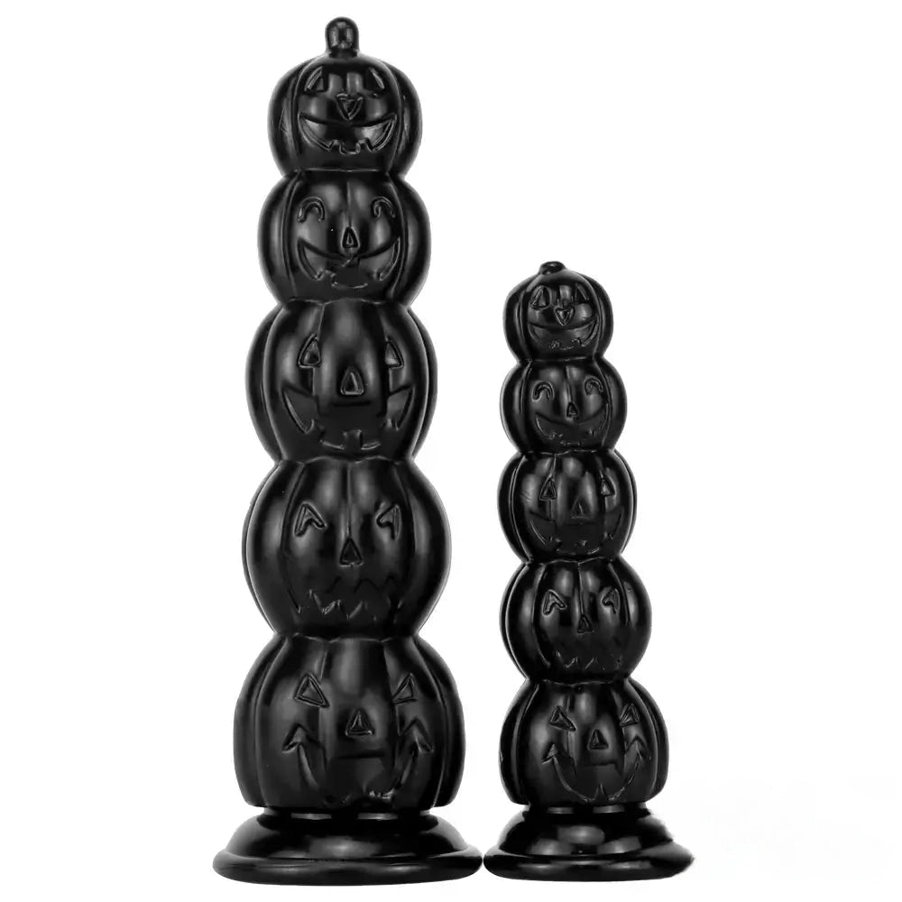 8.668in 11.86in 7.87in 11.02in Pumpkin Skull Odd Head Big Black Dildo