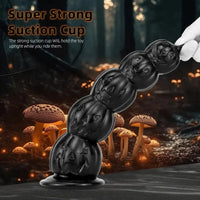 8.668in 11.86in 7.87in 11.02in Pumpkin Skull Odd Head Big Black Dildo