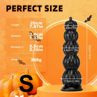 8.668in 11.86in 7.87in 11.02in Pumpkin Skull Odd Head Big Black Dildo