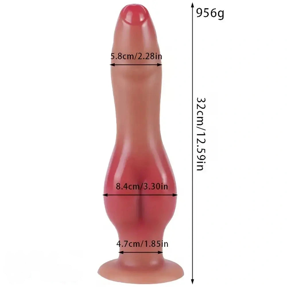 8.66in 10.03in 11.41in 12.59in Dog Knot Silicone Uncut Dildo Easy to Clean