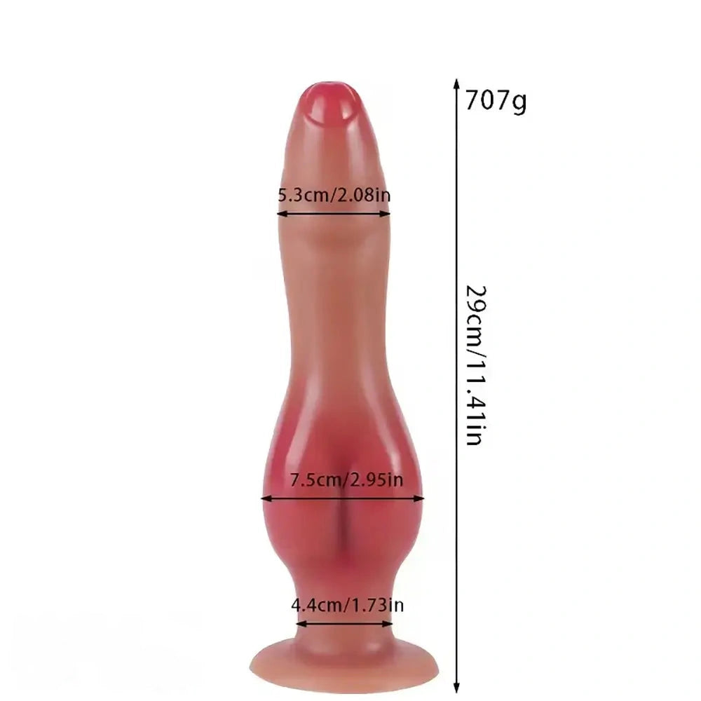 8.66in 10.03in 11.41in 12.59in Dog Knot Silicone Uncut Dildo Easy to Clean