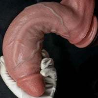 8.66in 10.03in Dual Layer Silicone Soft Strap on Dildo Masturbation Device