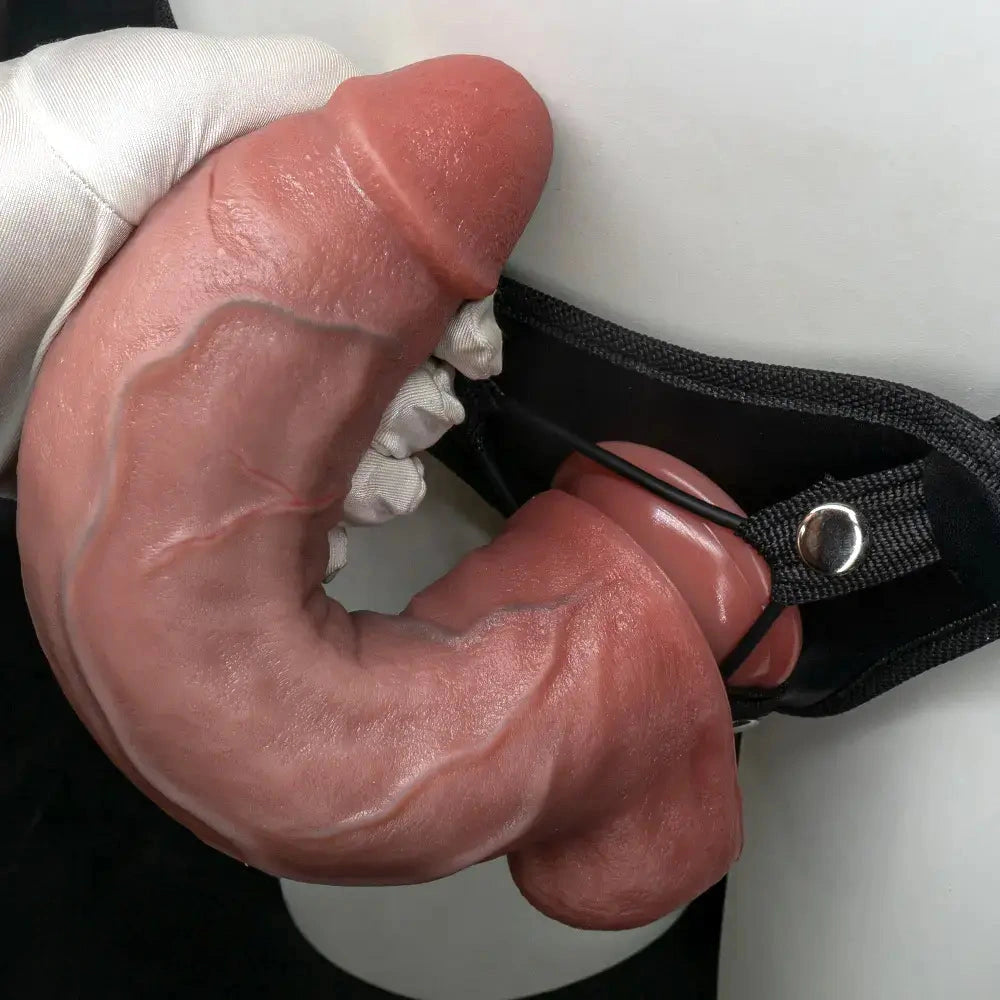 8.66in 10.03in Dual Layer Silicone Soft Strap on Dildo Masturbation Device