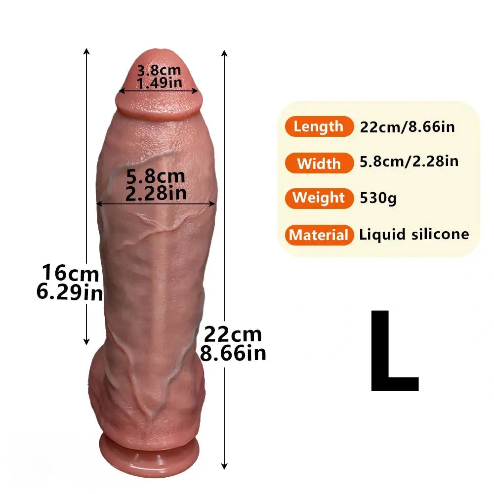8.66in 10.03in Dual Layer Silicone Soft Strap on Dildo Masturbation Device
