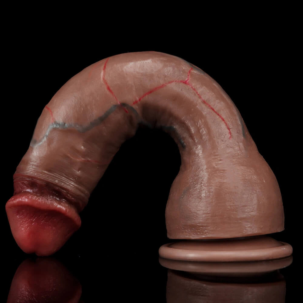 8.66in 10.43in Soft Skin Feeling Huge Penis Dildo With Veins