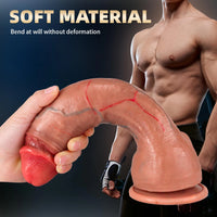8.66in 10.43in Soft Skin Feeling Huge Penis Dildo With Veins