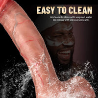 8.66in 10.43in Soft Skin Feeling Huge Penis Dildo With Veins