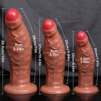 8.66in 10.63in 12in Big Silicone Uncut Real Dildo For Hands-Free Games