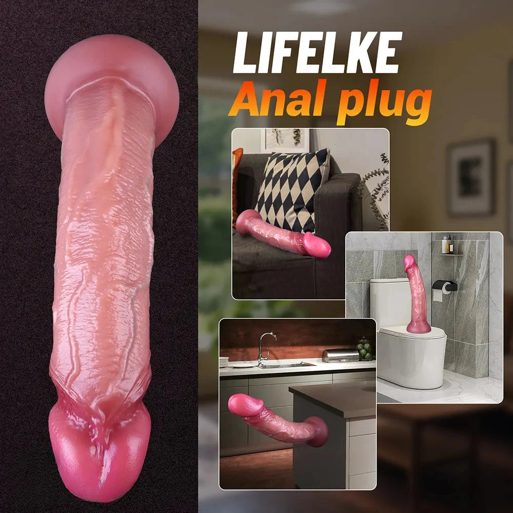 8.66in 10.83in Liquid Silicone Egg-free Makeup Dual Density Soft Dildo