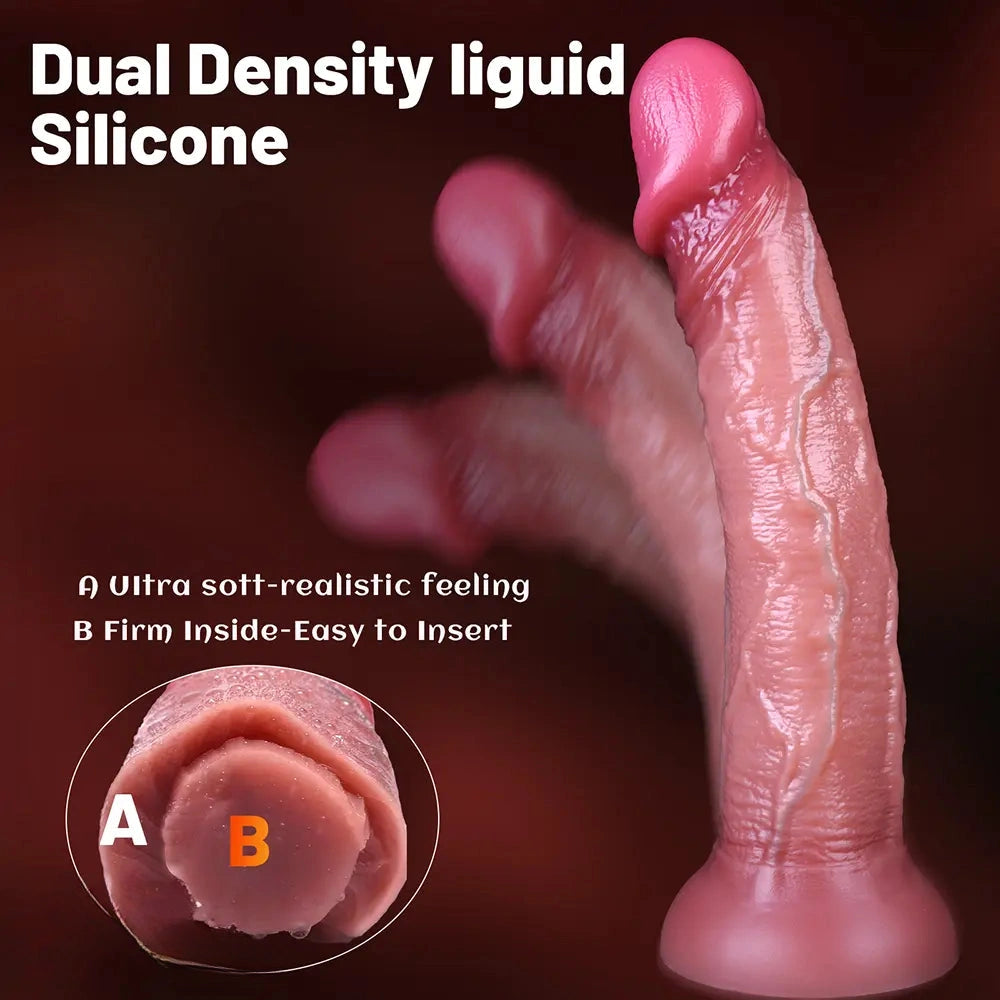 8.66in 10.83in Liquid Silicone Egg-free Makeup Dual Density Soft Dildo