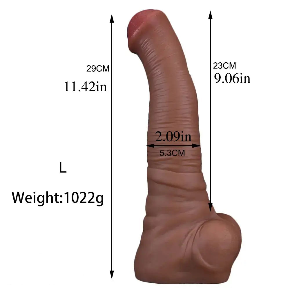 8.66in 11.42in Realistic Silicone Soft Trunk Female Male Big Dildo Sex Toy
