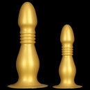 8.66in 12.2in Large Head Anal Dilation Golden Silicone Soft Anal Plug Dildo