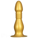 8.66in 12.2in Large Head Anal Dilation Golden Silicone Soft Anal Plug Dildo