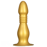 8.66in 12.2in Large Head Anal Dilation Golden Silicone Soft Anal Plug Dildo
