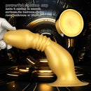 8.66in 12.2in Large Head Anal Dilation Golden Silicone Soft Anal Plug Dildo