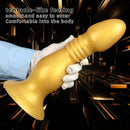 8.66in 12.2in Large Head Anal Dilation Golden Silicone Soft Anal Plug Dildo