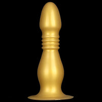 8.66in 12.2in Large Head Anal Dilation Golden Silicone Soft Anal Plug Dildo
