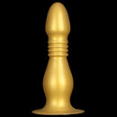 8.66in 12.2in Large Head Anal Dilation Golden Silicone Soft Anal Plug Dildo