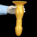 8.66in 12.2in Large Head Anal Dilation Golden Silicone Soft Anal Plug Dildo