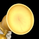 8.66in 12.2in Large Head Anal Dilation Golden Silicone Soft Anal Plug Dildo