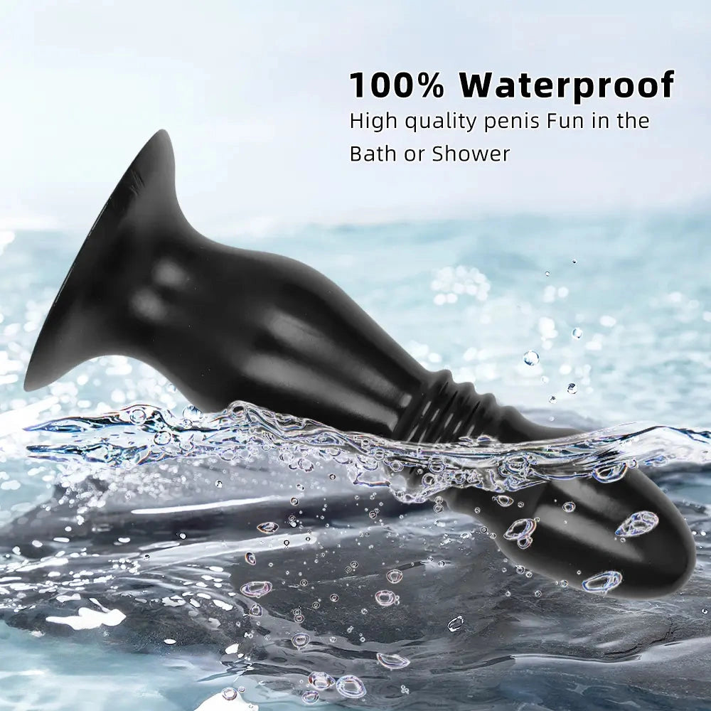 8.66in 12.2in Super Big Head Anal Dilation Black Big PVC Anal Plug Dildo