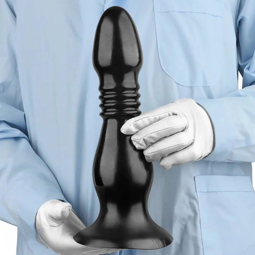 8.66in 12.2in Super Big Head Anal Dilation Black Big PVC Anal Plug Dildo