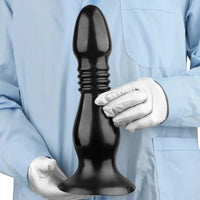 8.66in 12.2in Super Big Head Anal Dilation Black Big PVC Anal Plug Dildo