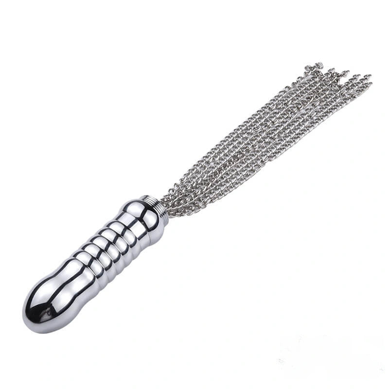 8.66in 3in1 Metal Dildo With Whip Pad For Anus BDSM Sex Toy