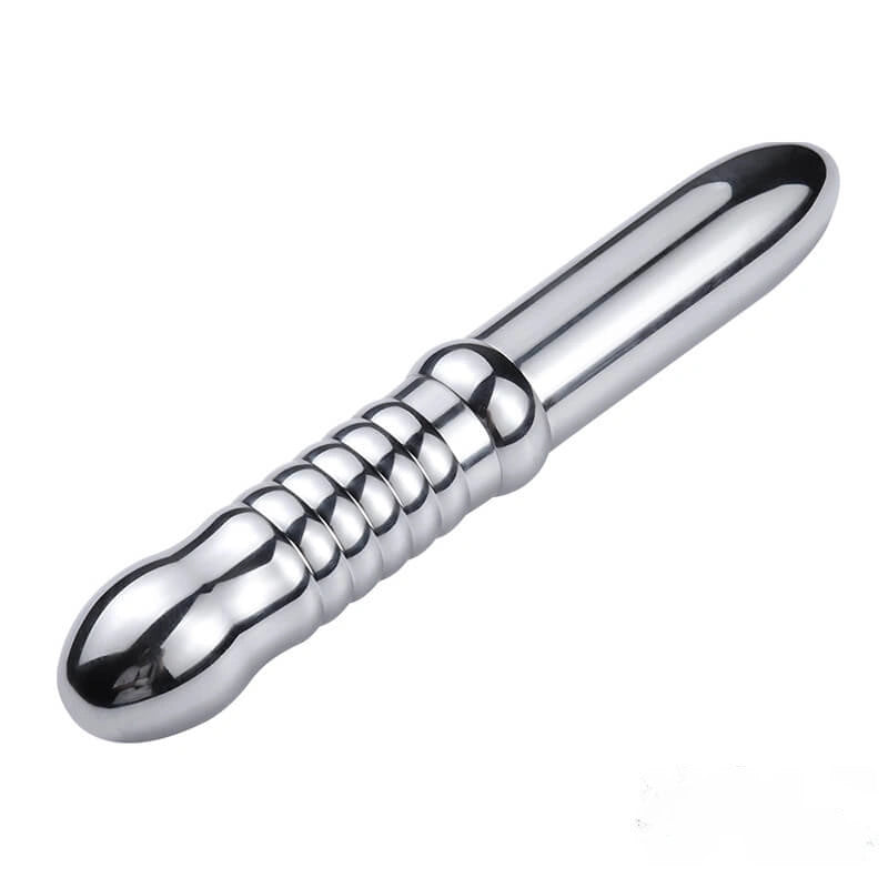 8.66in 3in1 Metal Dildo With Whip Pad For Anus BDSM Sex Toy