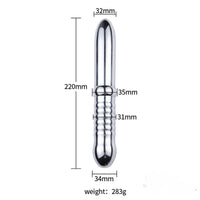 8.66in 3in1 Metal Dildo With Whip Pad For Anus BDSM Sex Toy