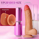 8.66in 4in1 Rotation Friction Heating Vibrating Thrusting Soft Silicone Dildo