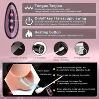 8.66in 4in1 Thrusting Rotation Heating Vibrating Silicone Automatic Dildo