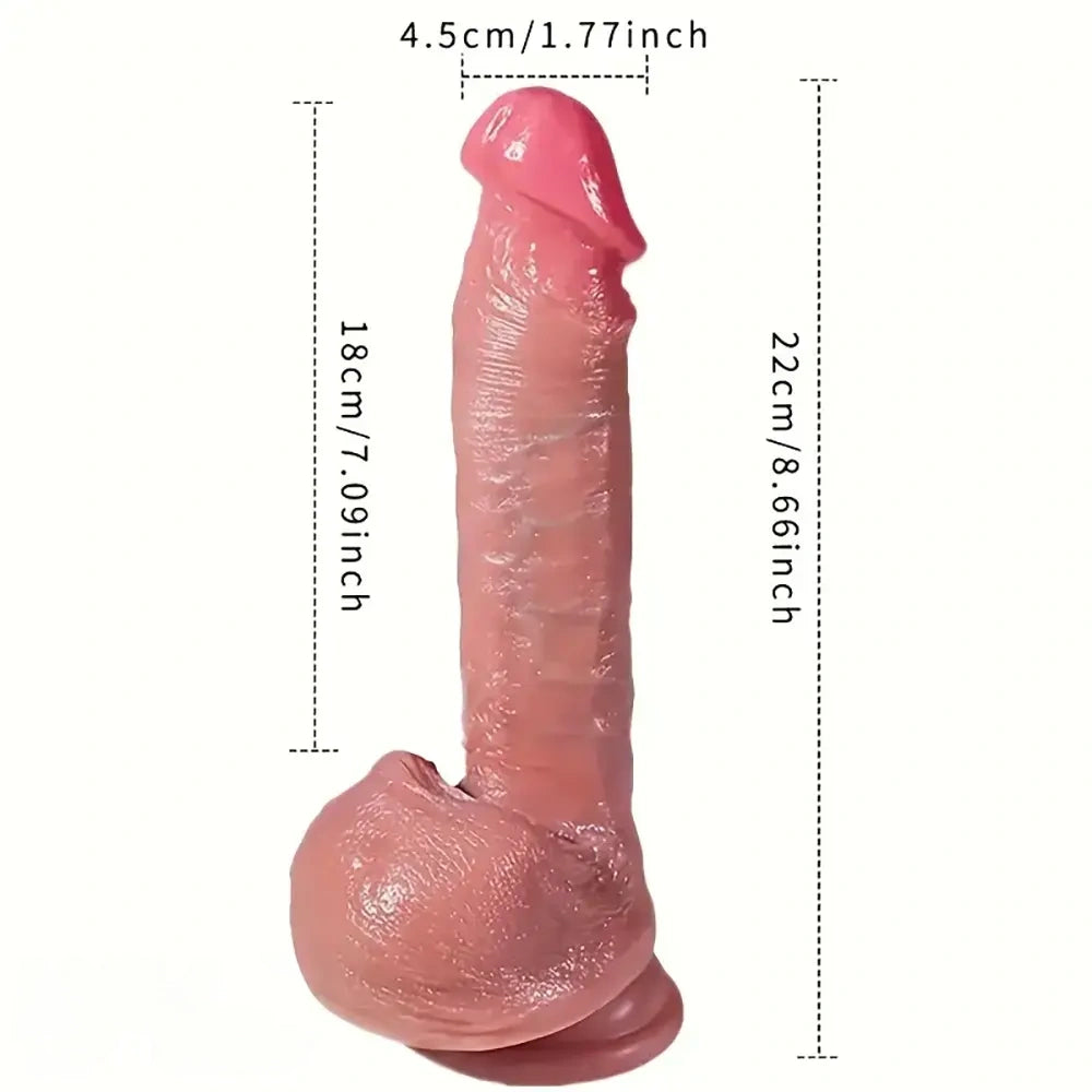 8.66in 4in1 Thrusting Rotation Heating Vibrating Silicone Automatic Dildo