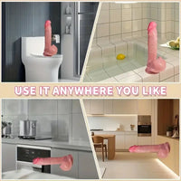8.66in 4in1 Thrusting Rotation Heating Vibrating Silicone Automatic Dildo