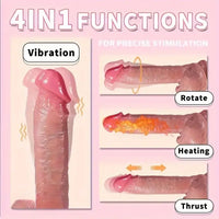8.66in 4in1 Thrusting Rotation Heating Vibrating Silicone Automatic Dildo