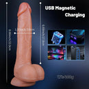 8.66in 7*10 Thrusting Vibrating Modes Automatic Heating Cock Anal Dildo