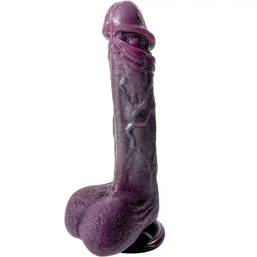 8.66in 8.74in 10.43in Big Ebony Silicone Flexible Dildo For Adult Women