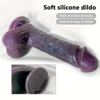 8.66in 8.74in 10.43in Big Ebony Silicone Flexible Dildo For Adult Women