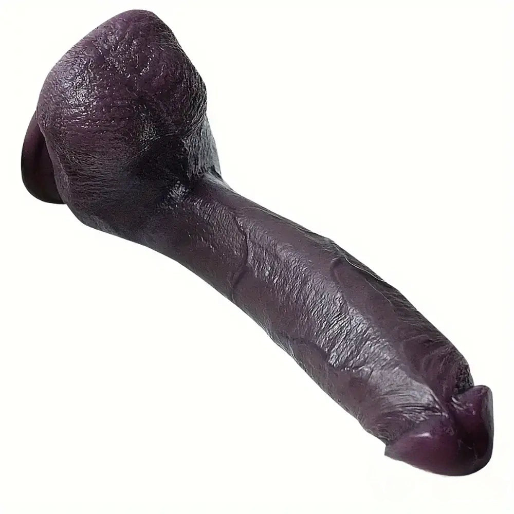 8.66in 8.74in 10.43in Big Ebony Silicone Flexible Dildo For Adult Women