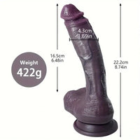 8.66in 8.74in 10.43in Big Ebony Silicone Flexible Dildo For Adult Women