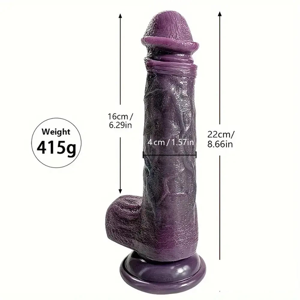 8.66in 8.74in 10.43in Big Ebony Silicone Flexible Dildo For Adult Women